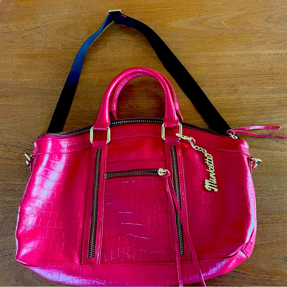 Minkette by Rebecca Minkoff embossed crocodile leather crossbody purse